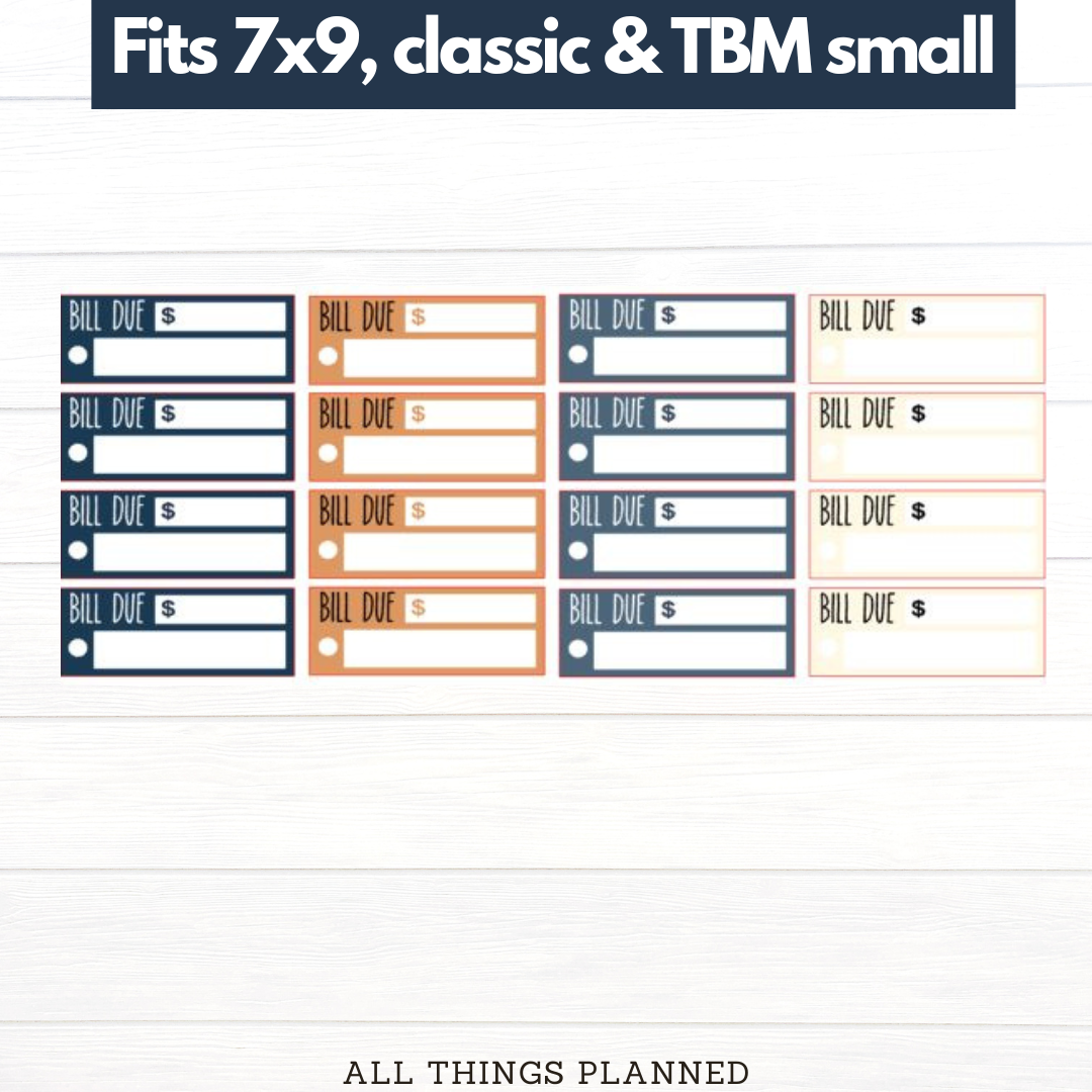 7x9 | Classic | TBM SMALL | Nov (Fall Cottage) Bill Due Stickers