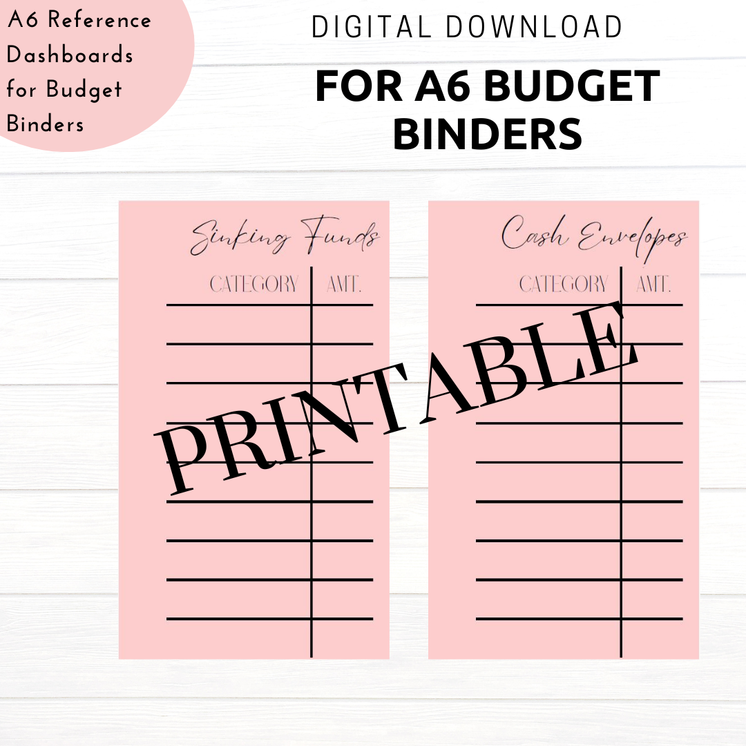 Pink PRINTABLE Reference Dashboards