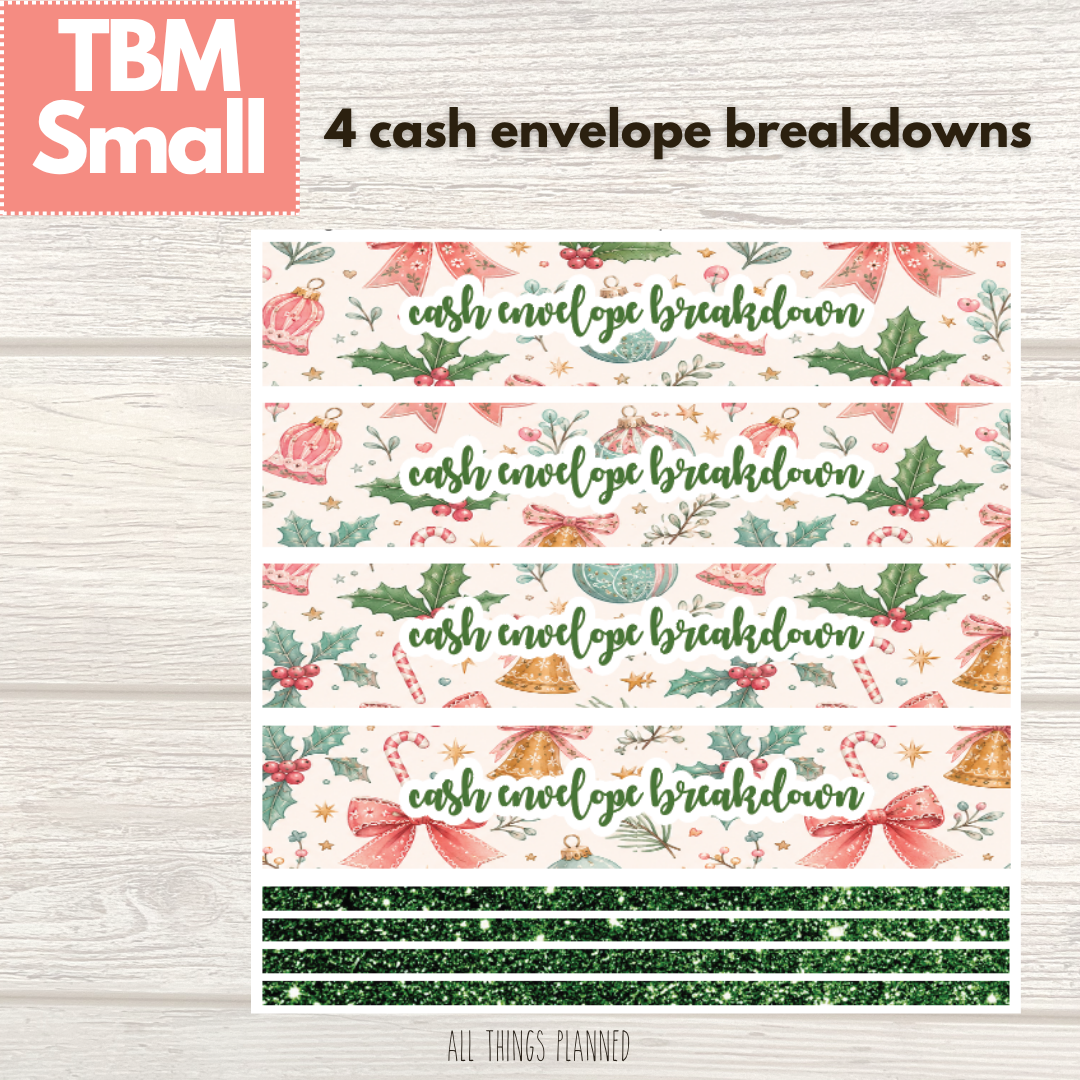 Small Dec. (Christmas) Cash Envelope Breakdown