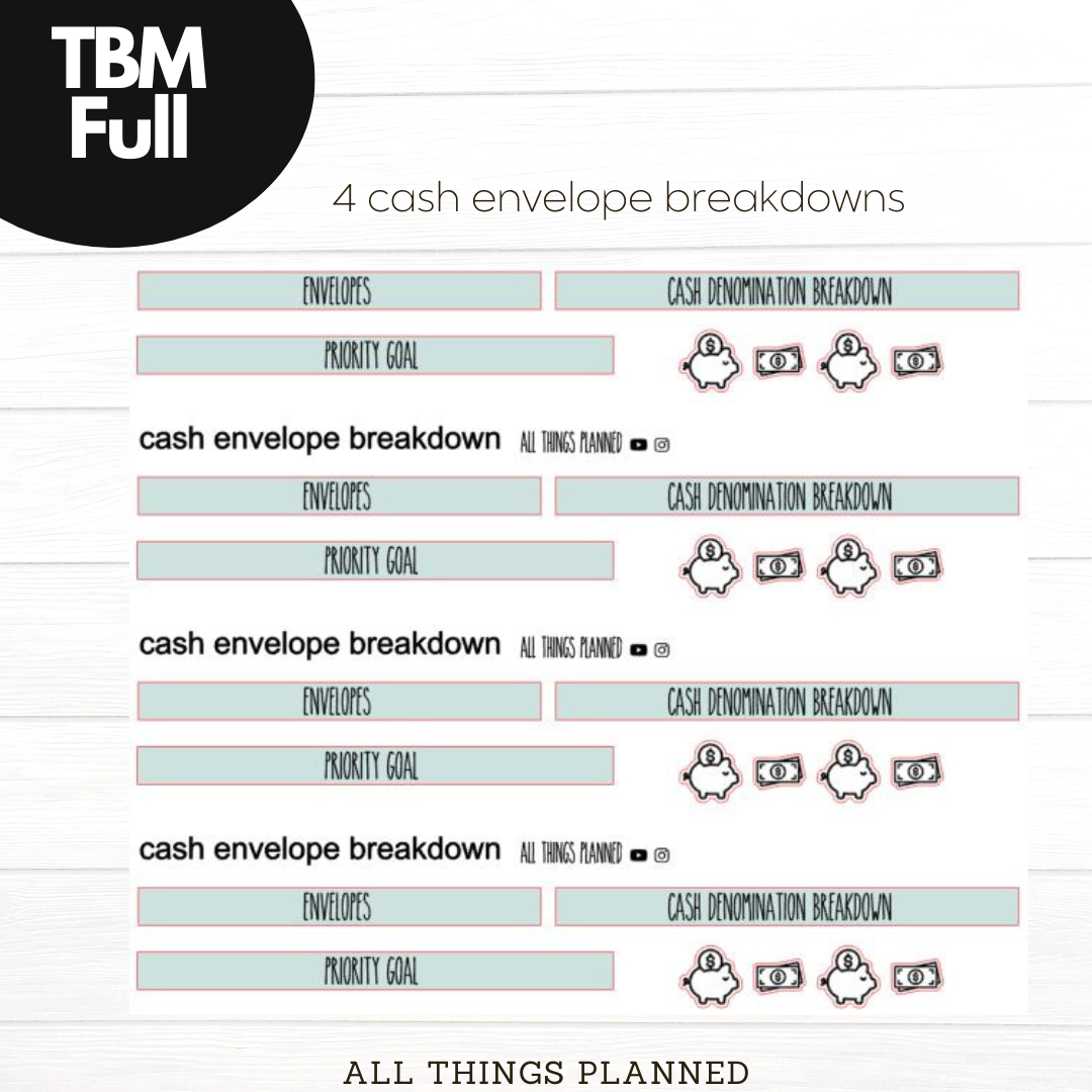 Full Oct (Pumpkins Bows) Cash Envelope Breakdown