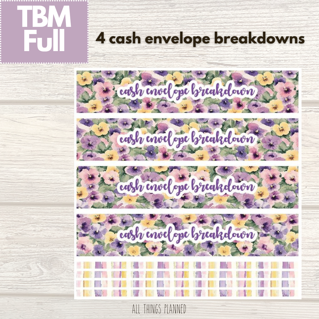 Full June (Summer Florals) Cash Envelope Breakdown