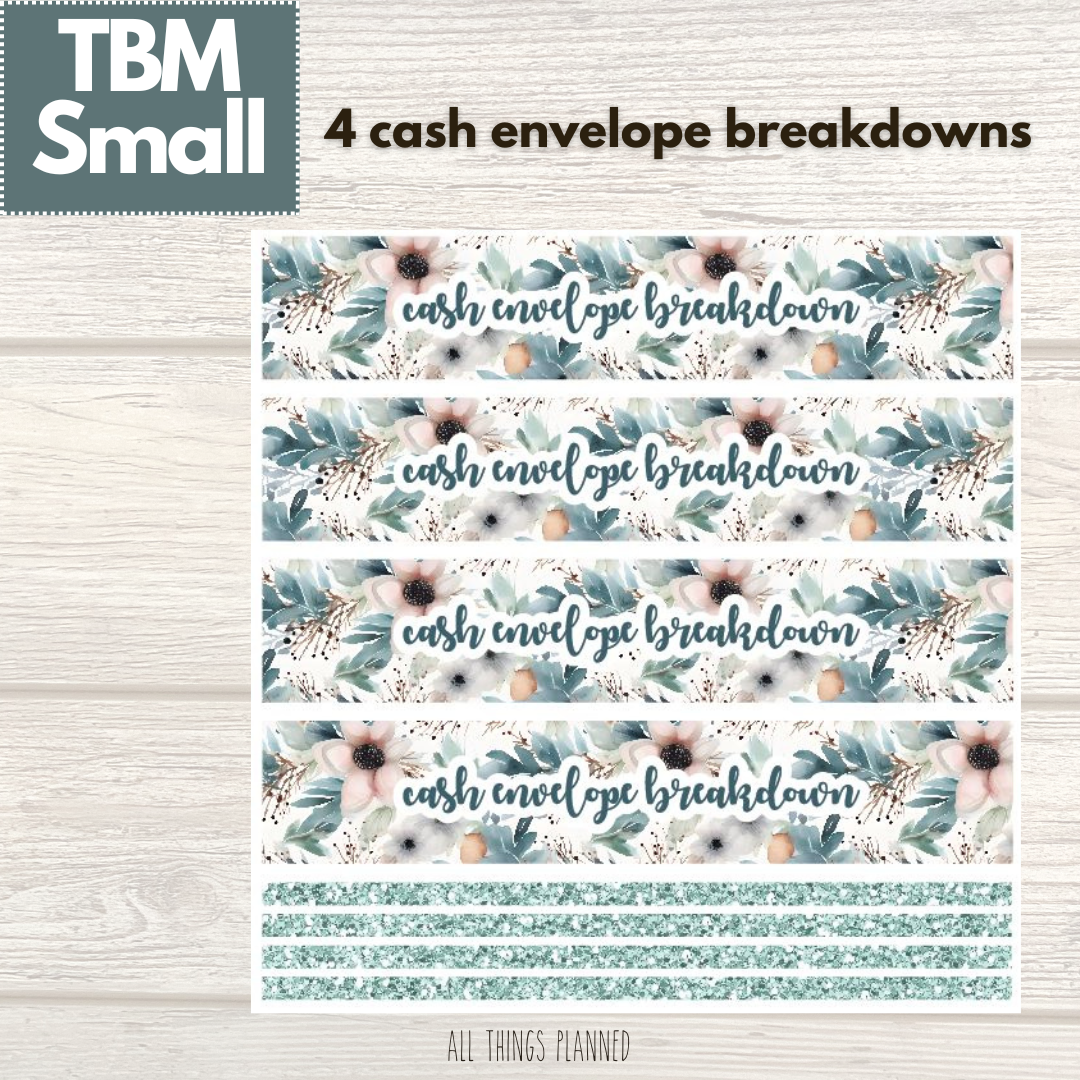 Small Feb. (Winter Florals) Cash Envelope Breakdown