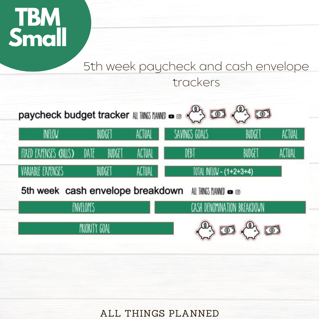 Small Sept (Starbies) Week 5 Cash Envelope + Paycheck Budget