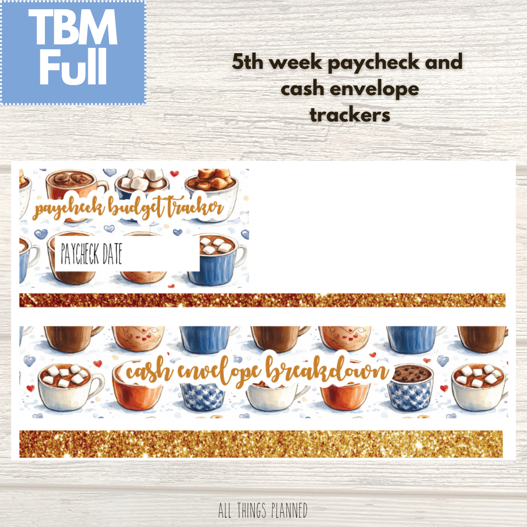 Full Dec. (Cozy Cups) Week 5 Cash Envelope + Paycheck Budget