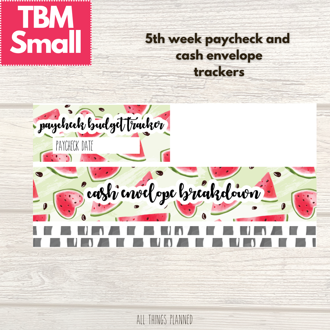 Small July (Watermelon) Week 5 Cash Envelope + Paycheck Budget