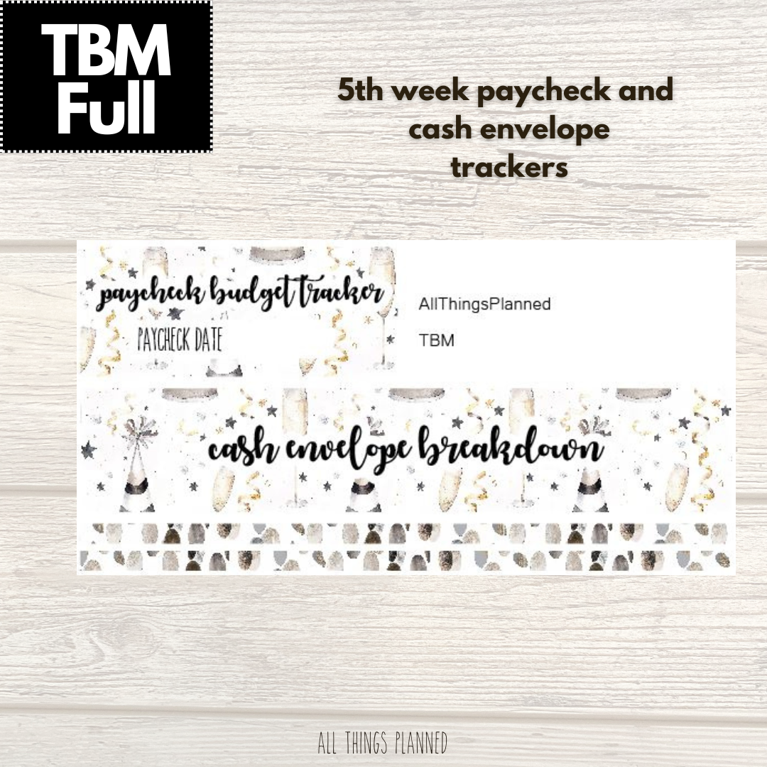 Full Jan. (New Year) Week 5 Cash Envelope + Paycheck Budget
