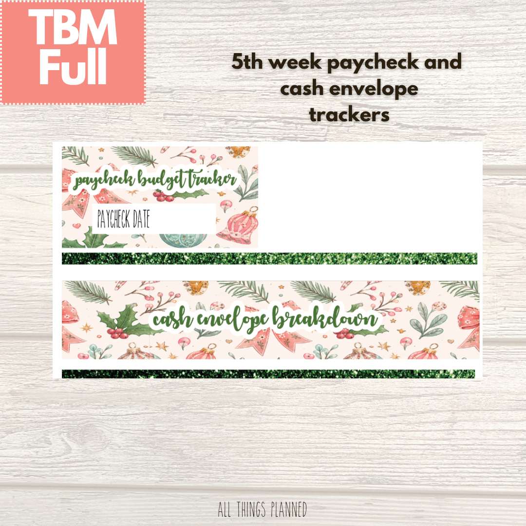 Full Dec. (Christmas) Week 5 Cash Envelope + Paycheck Budget
