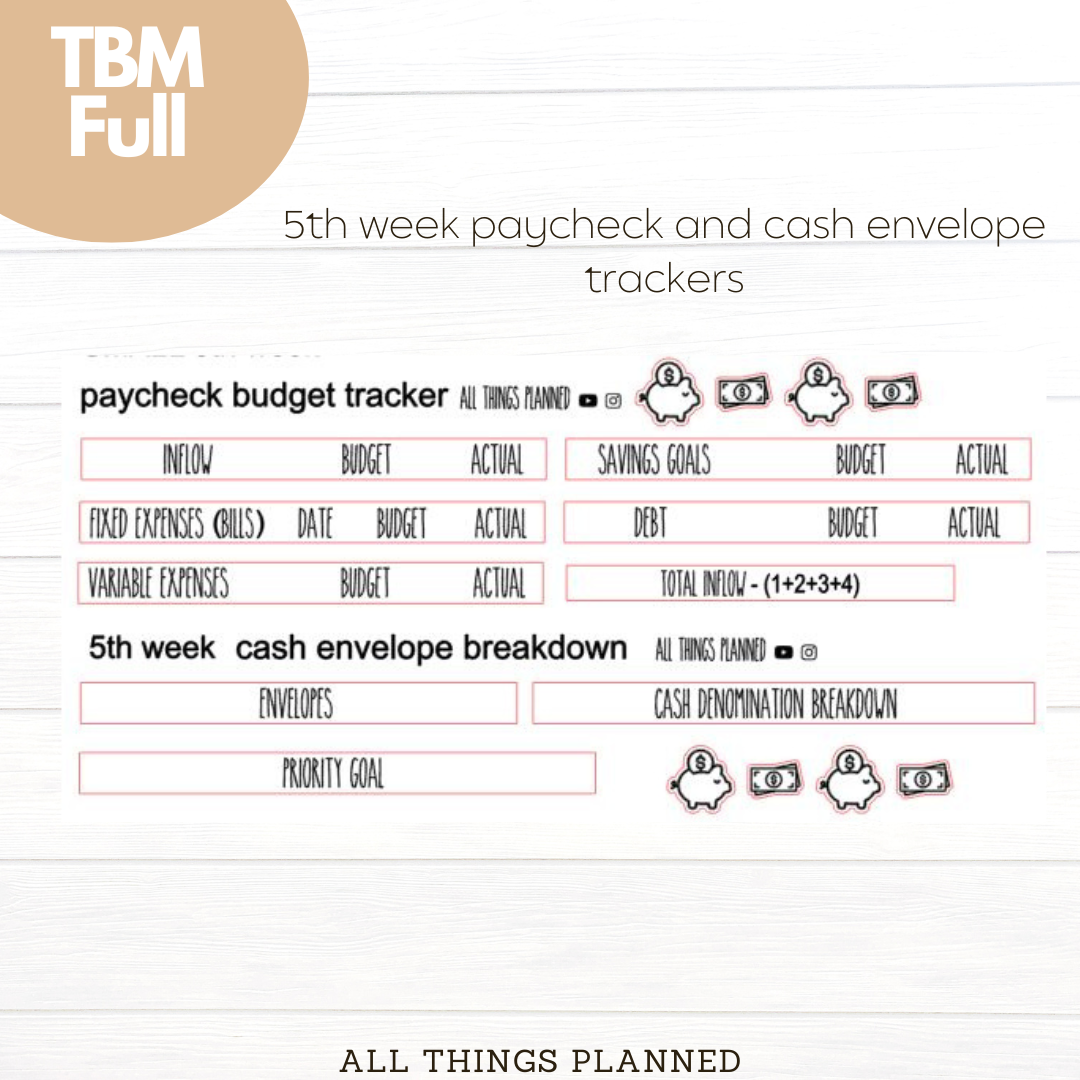 Full Sept (Golden Fall) Week 5 Cash Envelope + Paycheck Budget