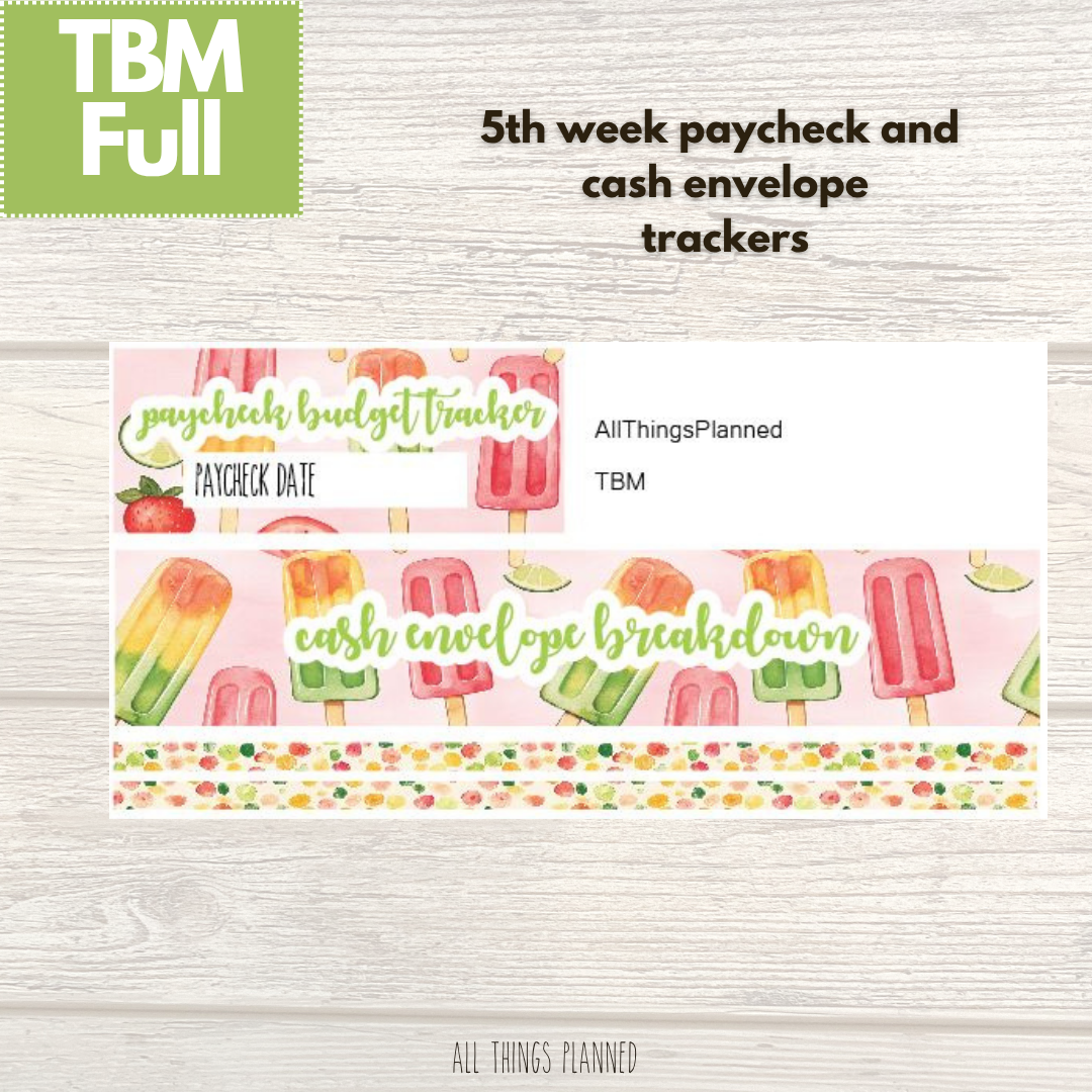 Full June (Popsicles) Week 5 Cash Envelope + Paycheck Budget