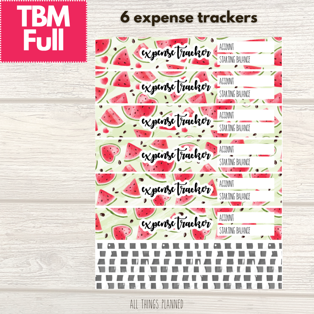 Full July (Watermelon) Expense Trackers