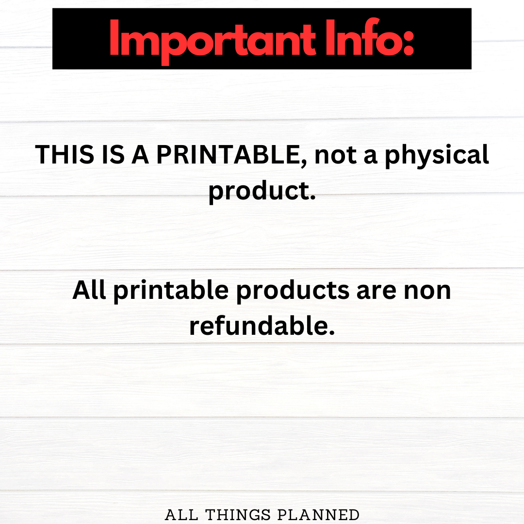 One Month Ahead PRINTABLE Bundle