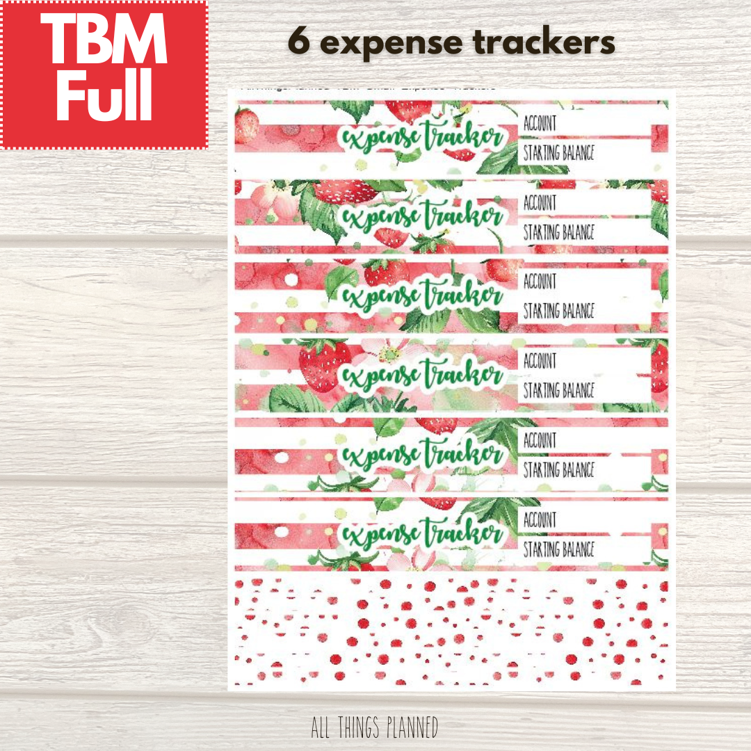 Full April (Strawberry Garden) Expense Trackers