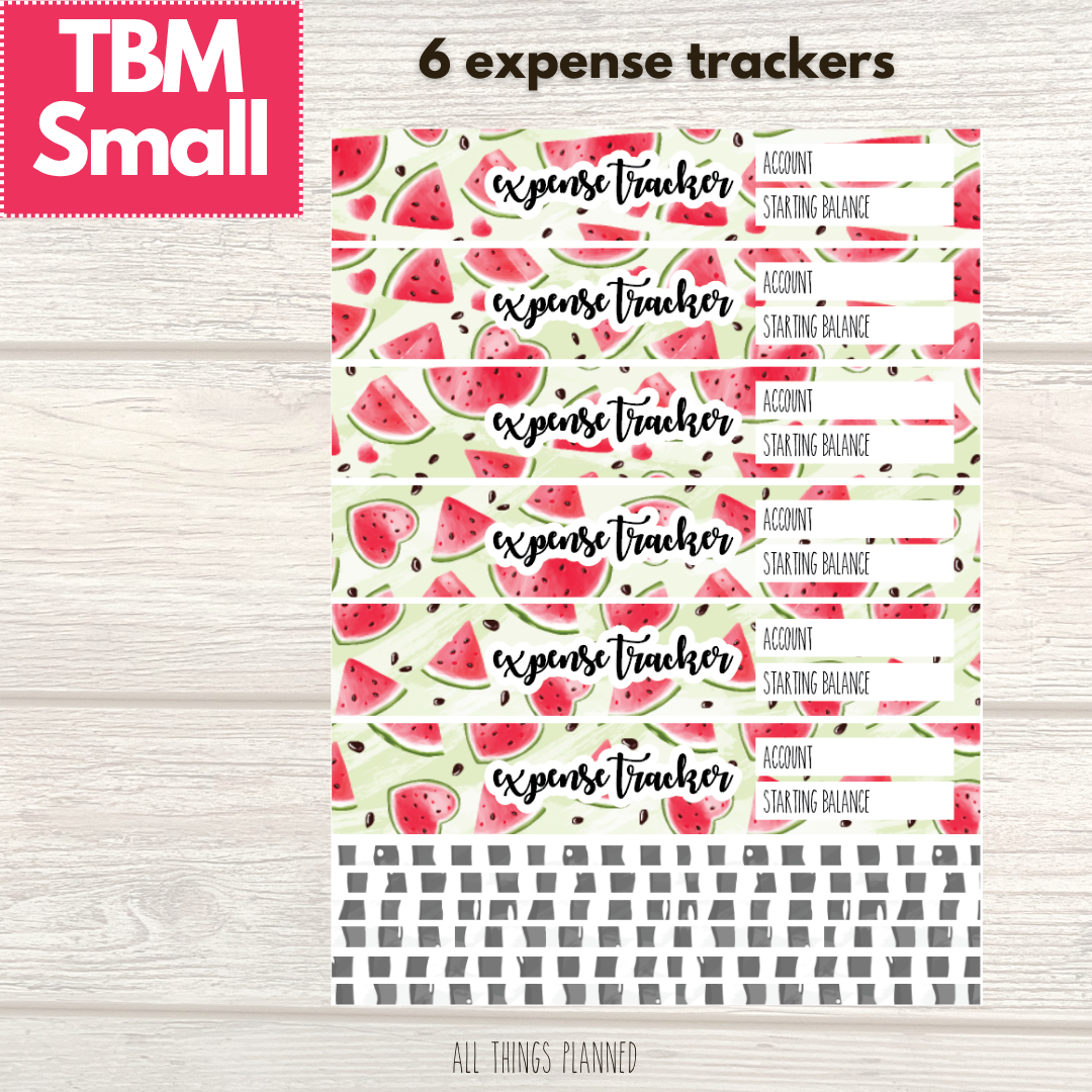 Small July (Watermelon) Expense Trackers