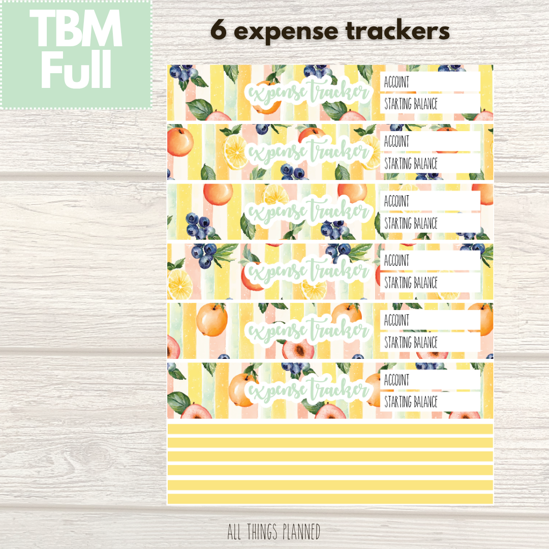Full Aug. (Tutti Fruiti) Expense Trackers