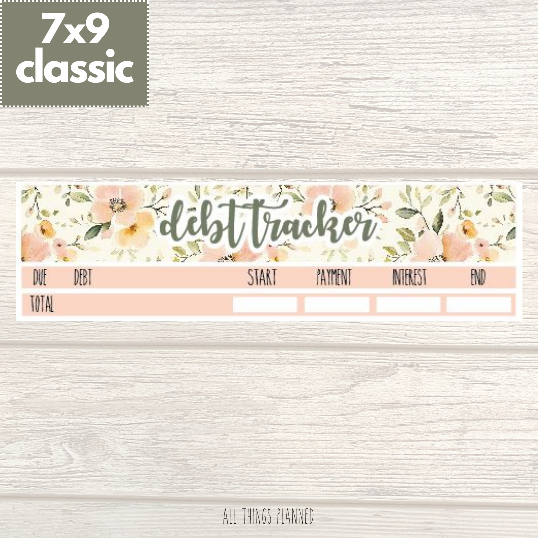 7x9 | Classic | May (Spring Florals) Debt Tracker