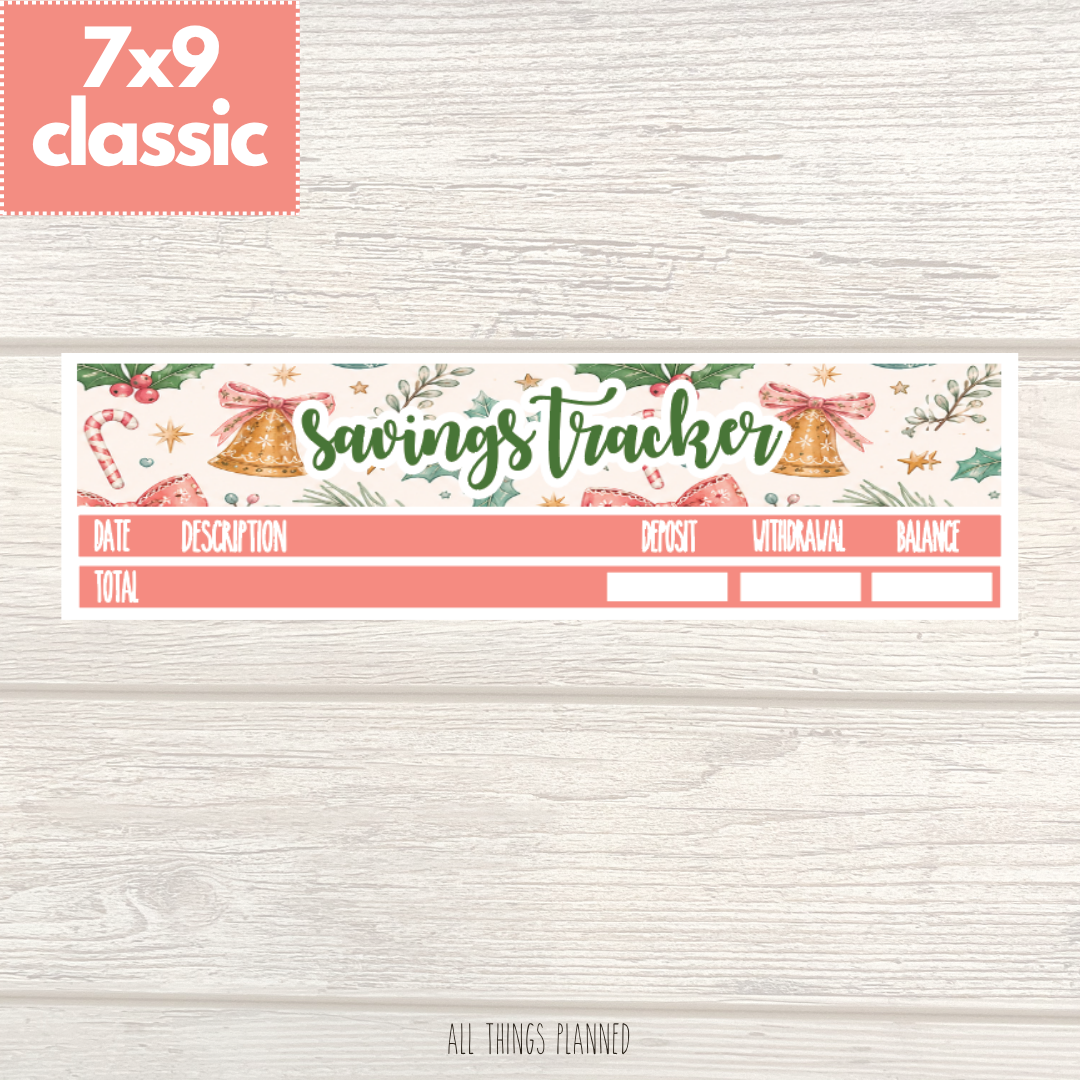 7x9 | Classic | Dec. (Christmas) Savings Tracker