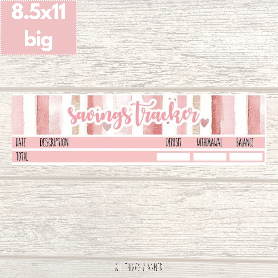 8.5x11 | Big | Feb. (Love Bliss) Savings Tracker