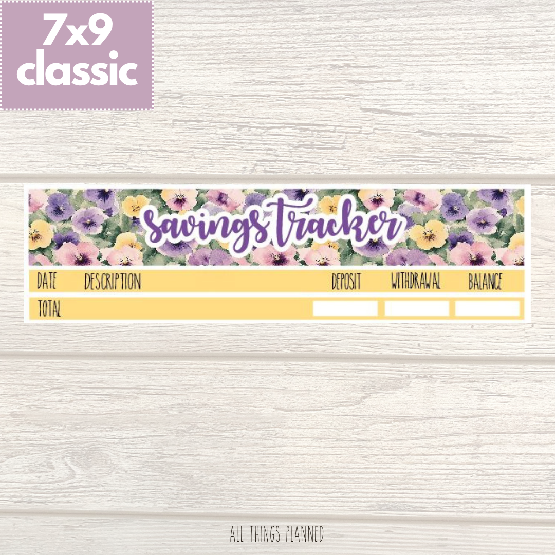 7x9 | Classic | June (Summer Florals) Savings Tracker