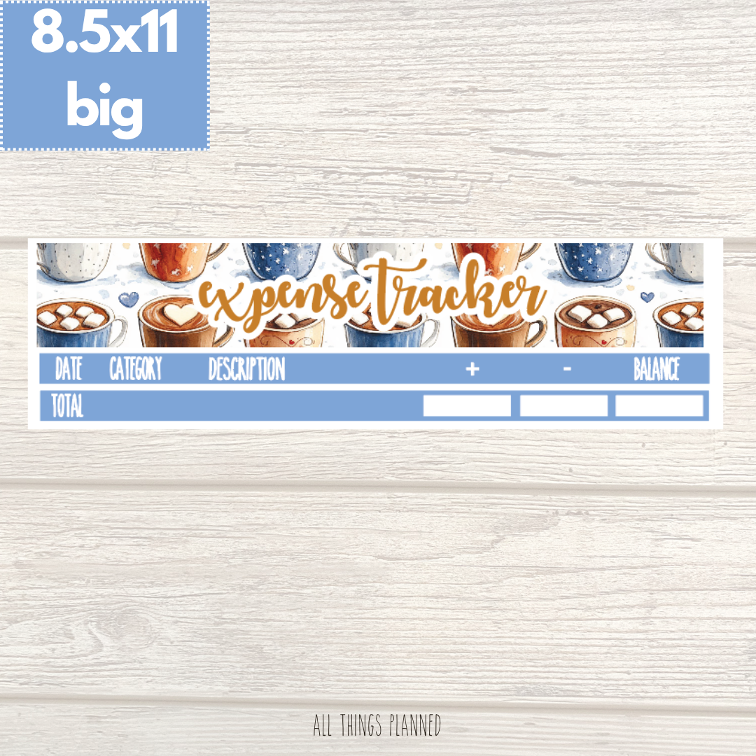 8.5x11 | Big | Dec. (Cozy Cups) Expense Tracker