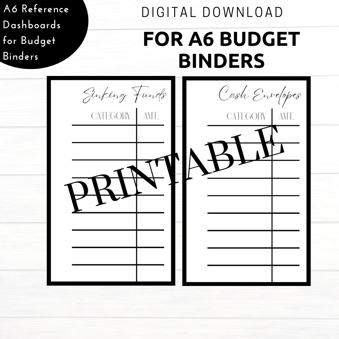 White PRINTABLE Reference Dashboards