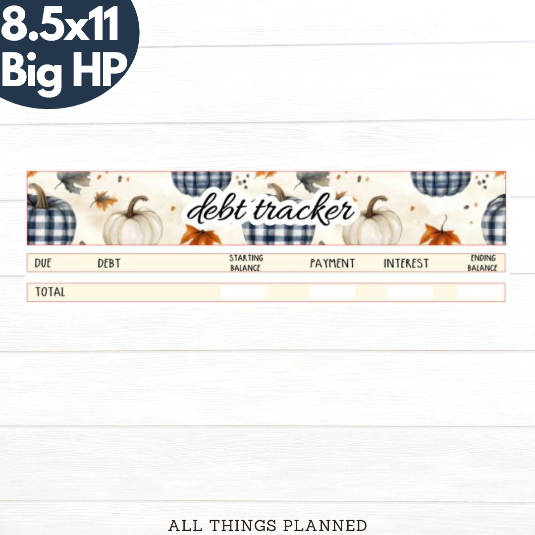 8.5x11 | Big | Nov (Fall Cottage) Debt Tracker