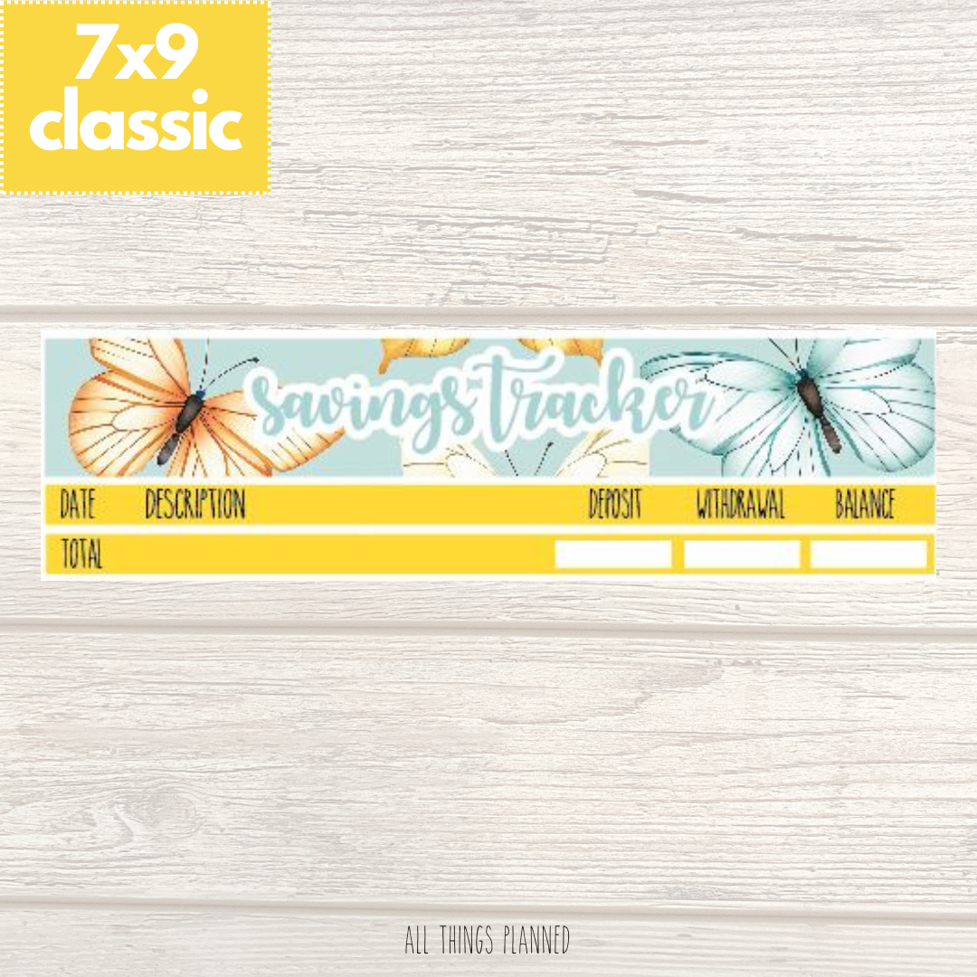 7x9 | Classic | Mar. (Butterflies) Savings Tracker