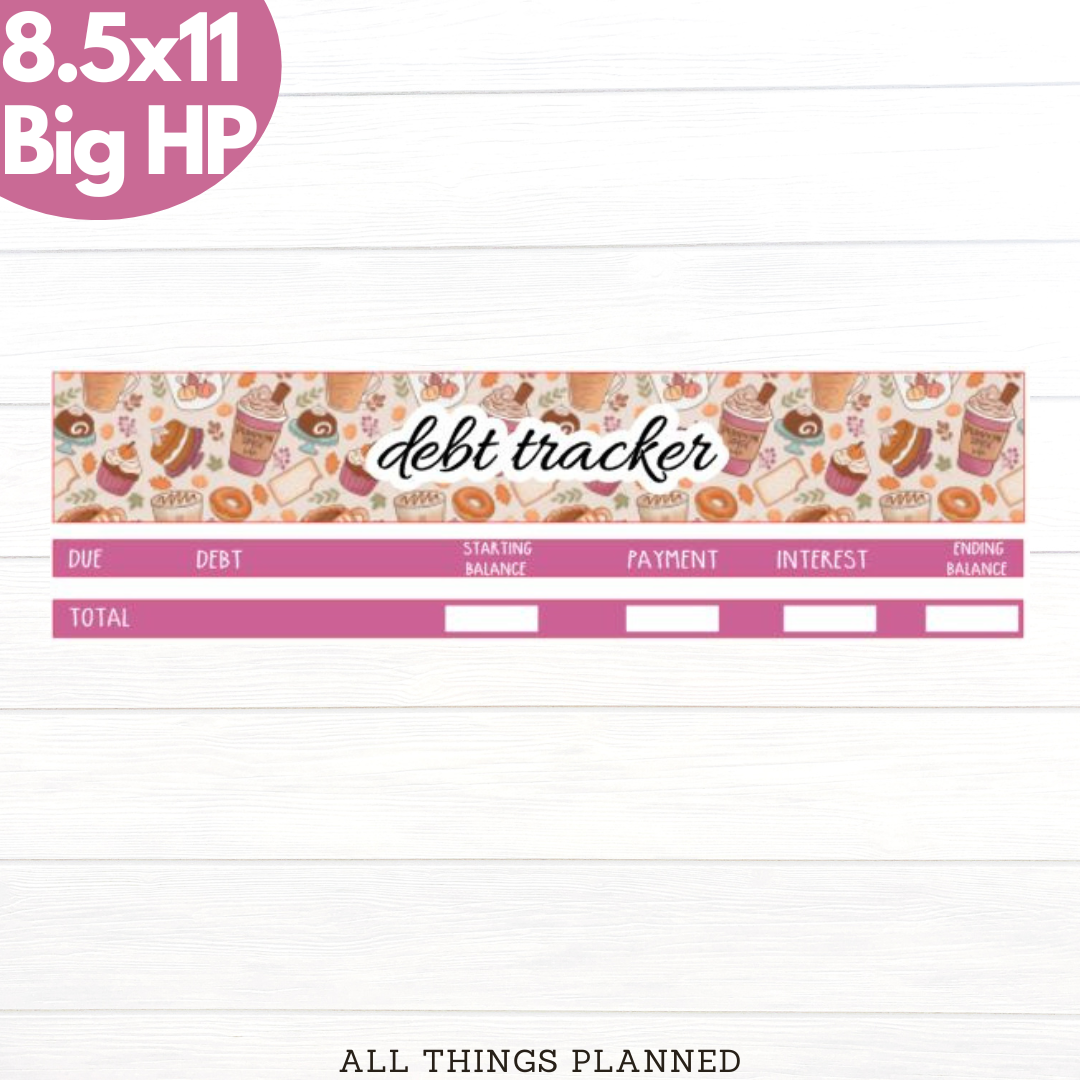 8.5x11 | Big | Nov (Thanksgiving) Debt Tracker