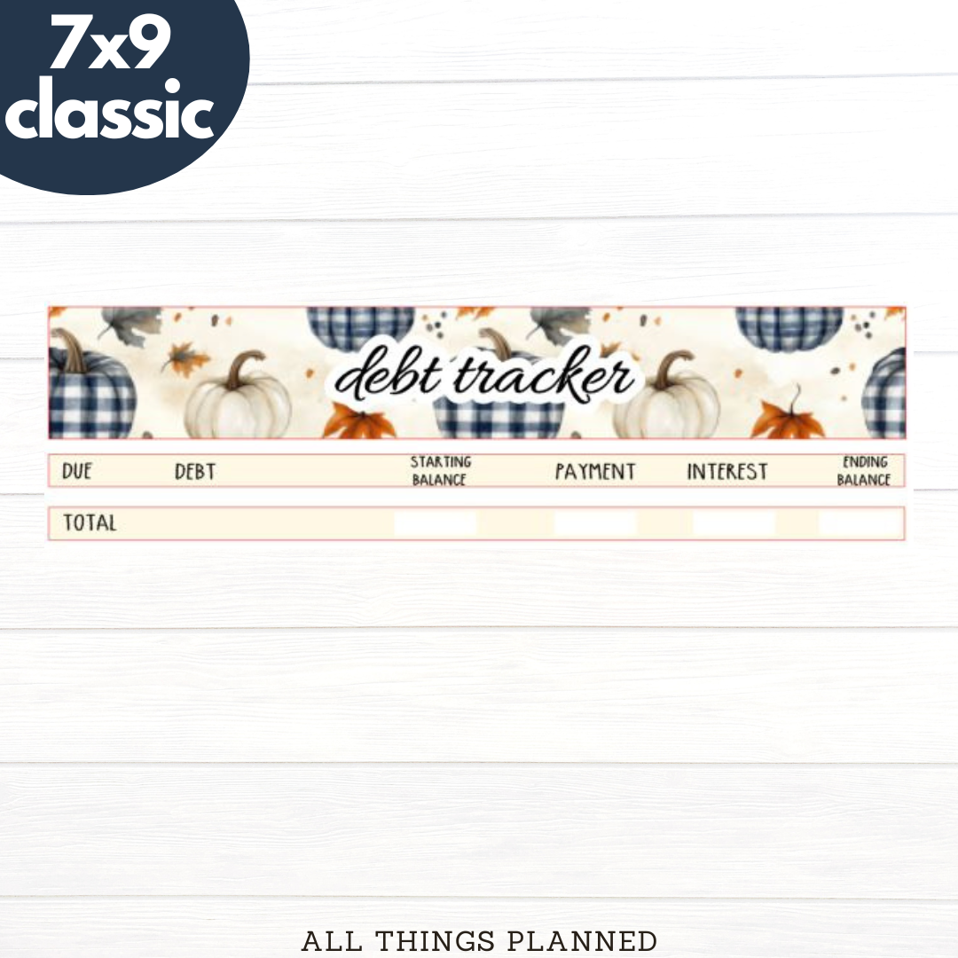 7x9 | Classic | Nov (Fall Cottage) Debt Tracker