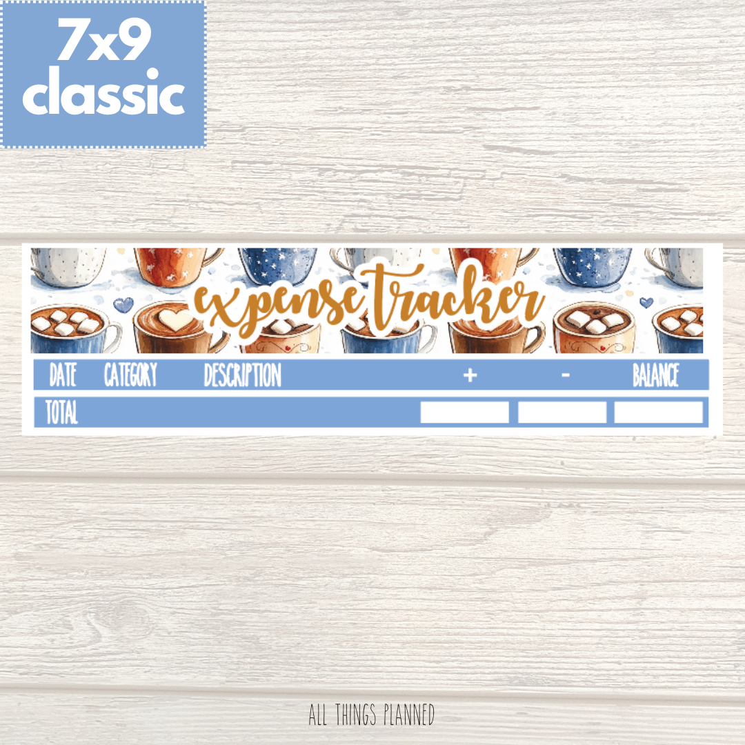 7x9 | Classic | Dec. (Cozy Cups) Expense Tracker