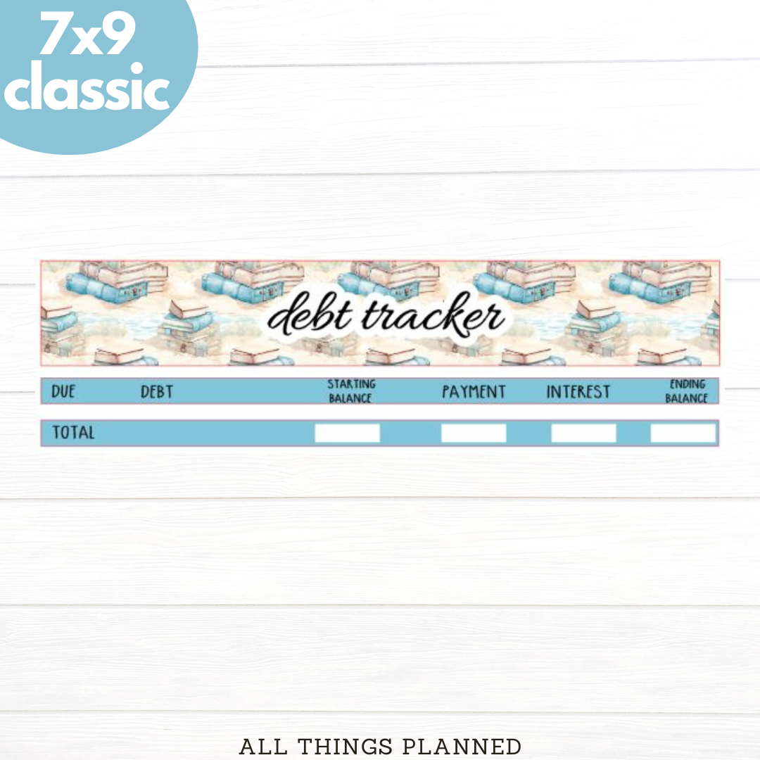 7x9 | Classic | July (Beach Books) Debt Tracker