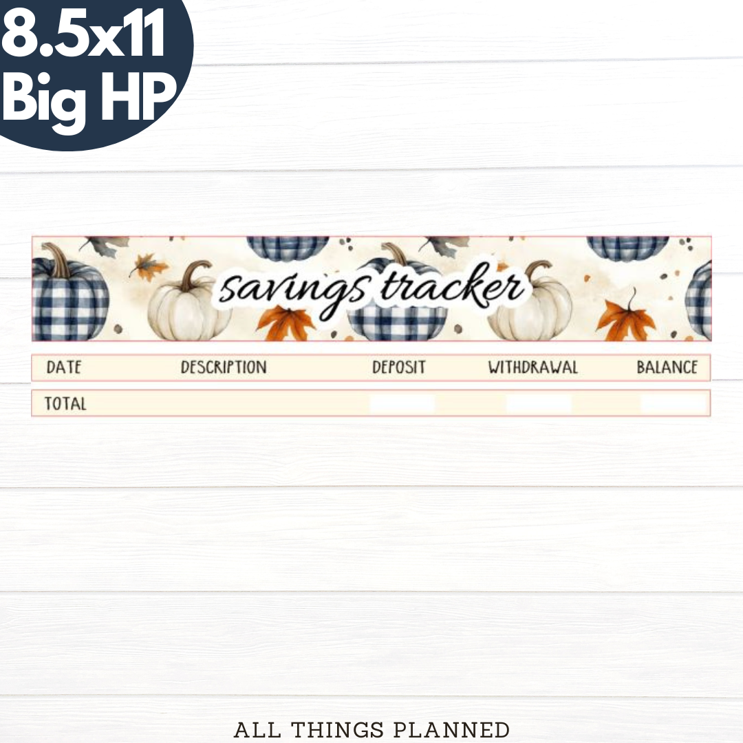 8.5x11 | Big | Nov (Fall Cottage) Savings Tracker