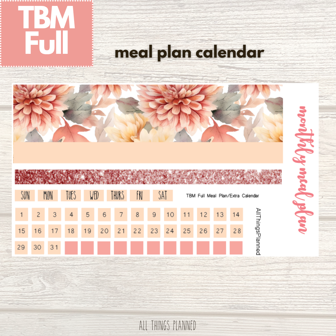 Full Oct. (Fall Florals) Meal Calendar