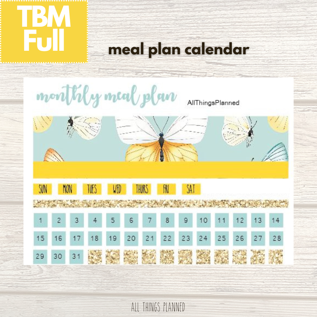 Full Mar. (Butterflies) Meal Calendar