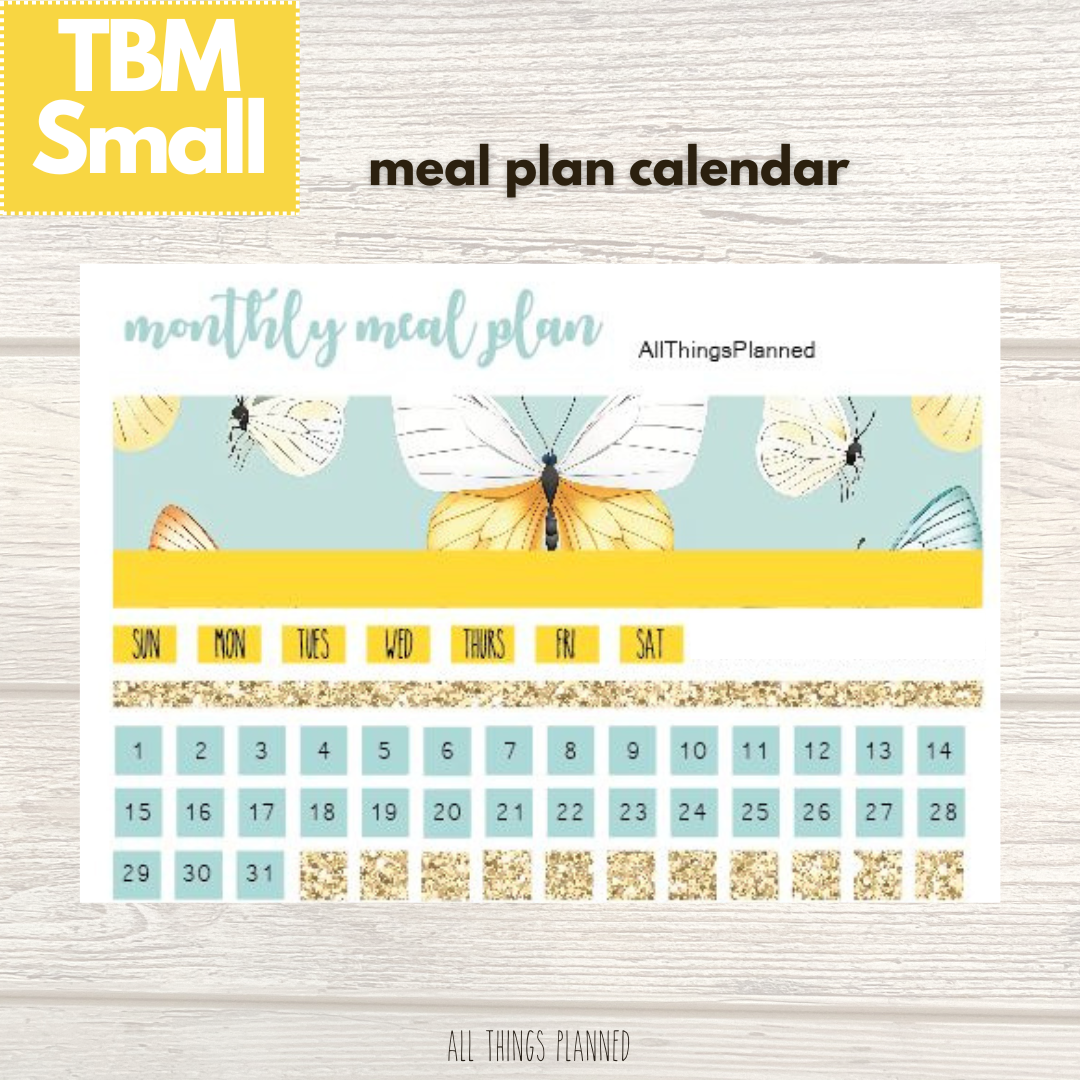 Small Mar. (Butterflies) Meal Calendar
