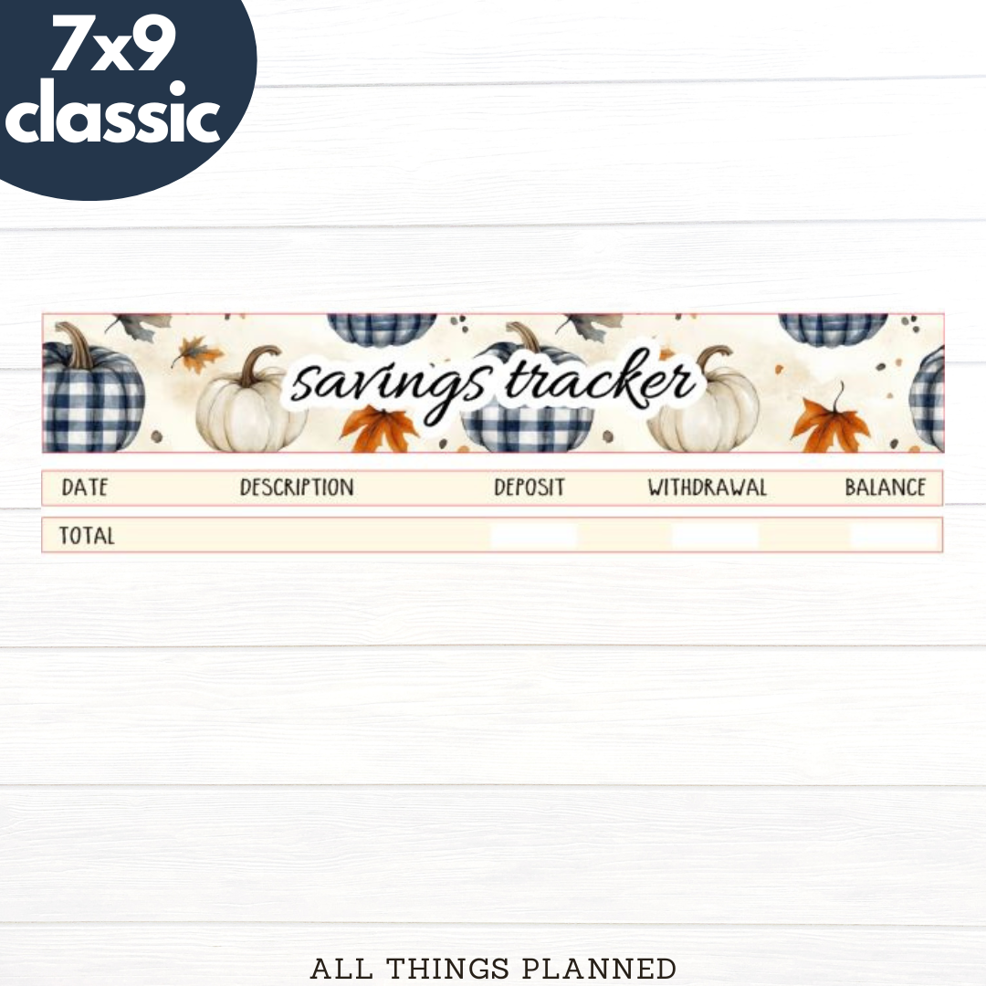 7x9 | Classic | Nov (Fall Cottage) Savings Tracker
