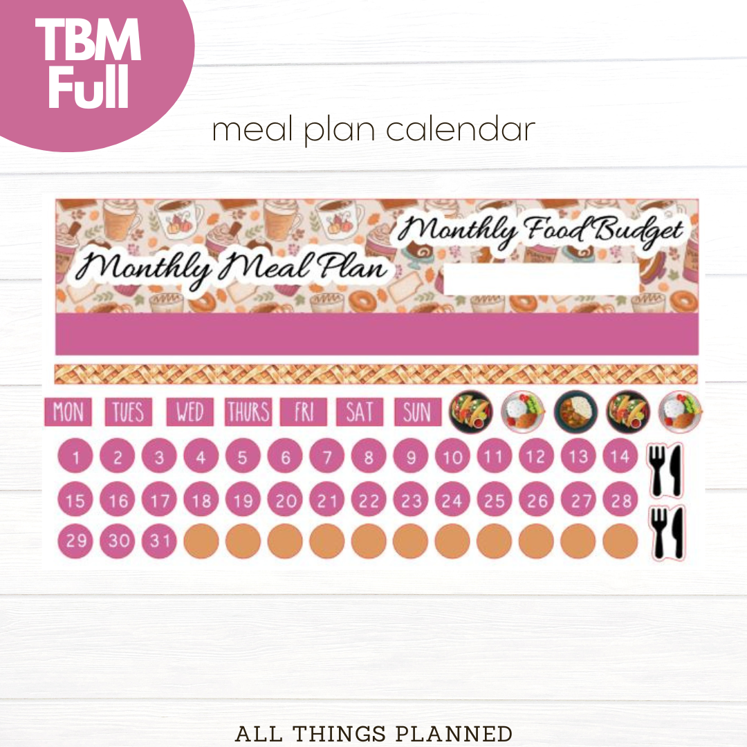 Full Nov (Thanksgiving) Meal Calendar