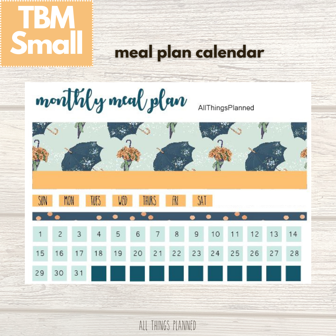 Small May (Golden Rain) Meal Calendar