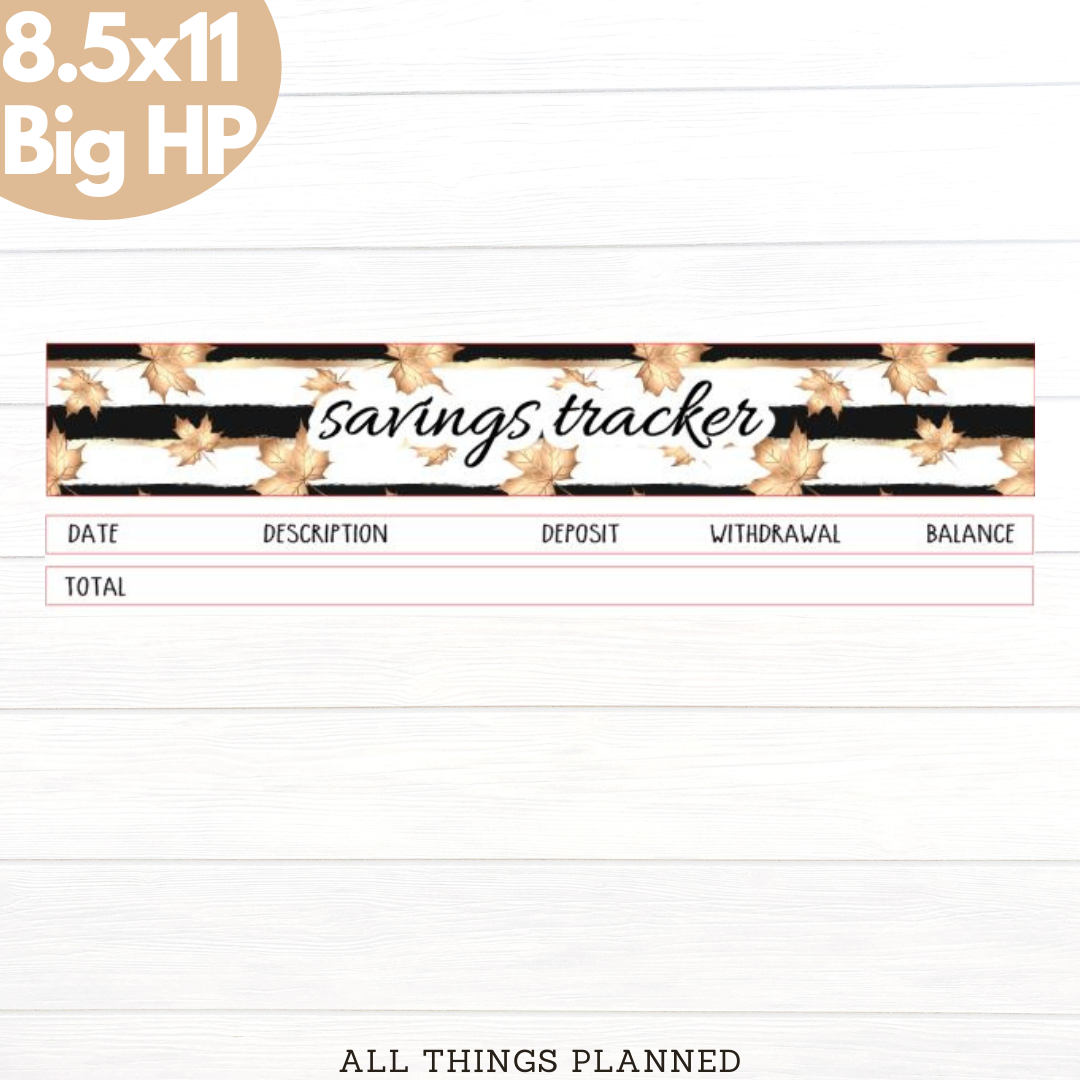 8.5x11 | Big | Sept (Golden Fall) Savings Tracker