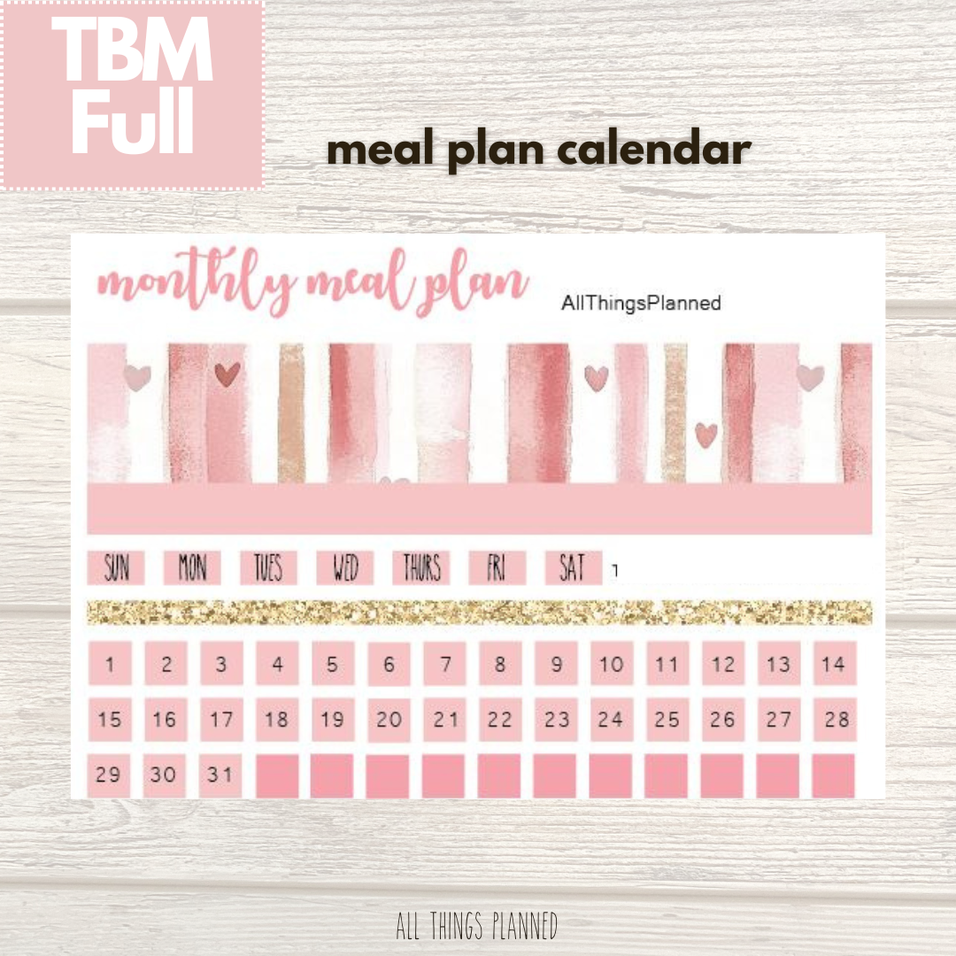 Full Feb. (Love Bliss) Meal Calendar