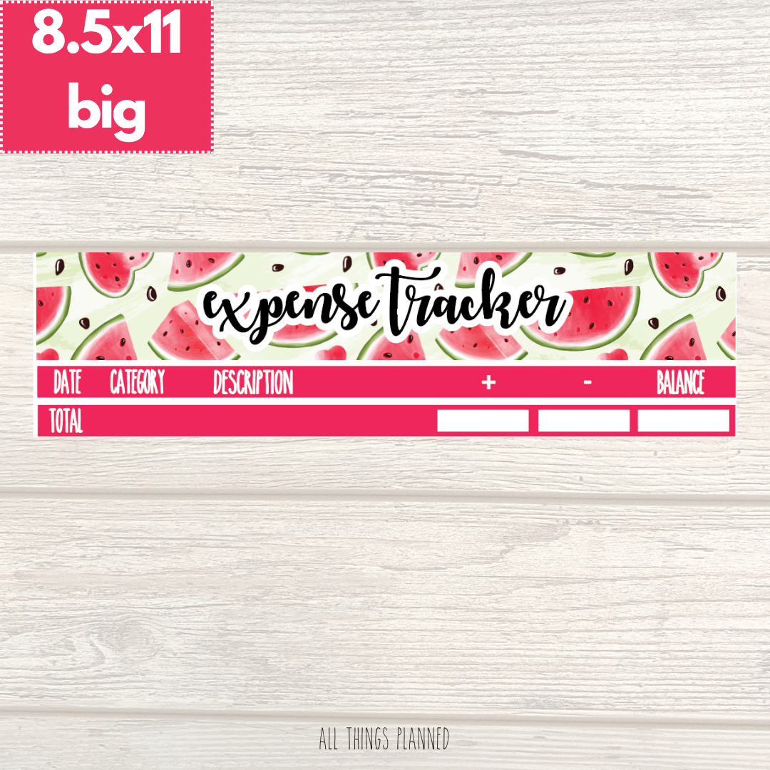 8.5x11 | Big | July (Watermelon) Expense Tracker