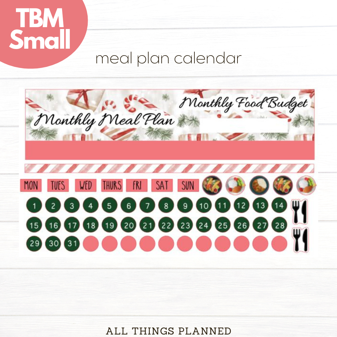 Small Dec (Christmas Presents) Meal Calendar