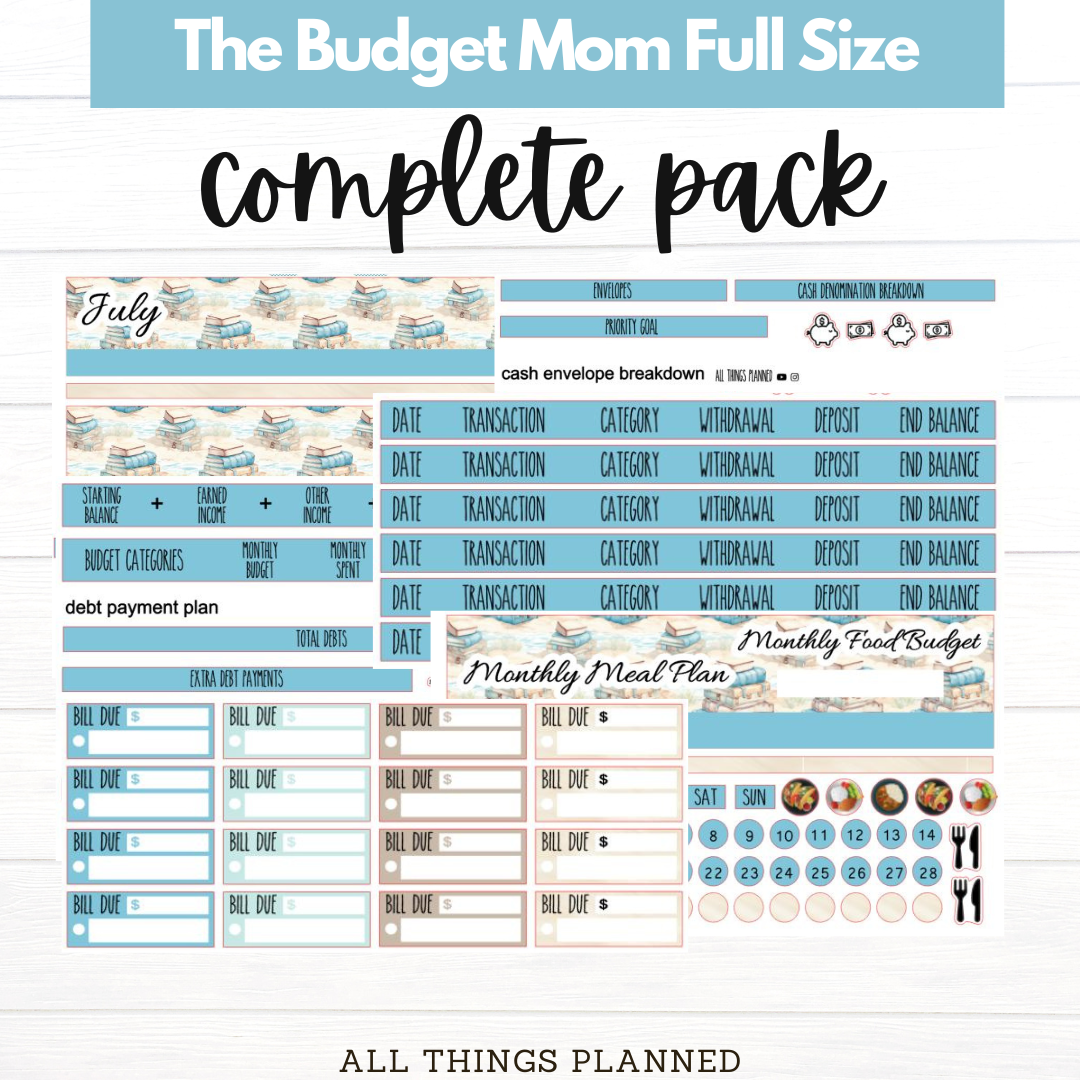 Full July (Beach Books) Budget Kit BUNDLE