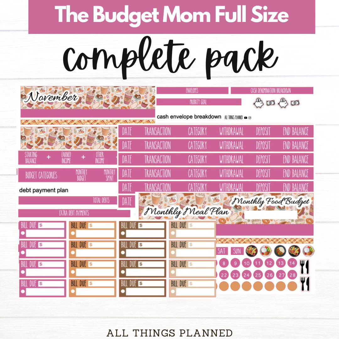 Full Nov (Thanksgiving) Budget Kit BUNDLE