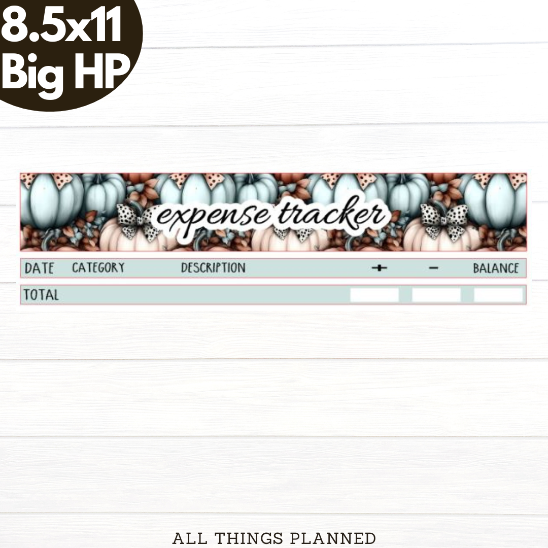 8.5x11 | Big | Oct (Pumpkins Bows) Expense Tracker
