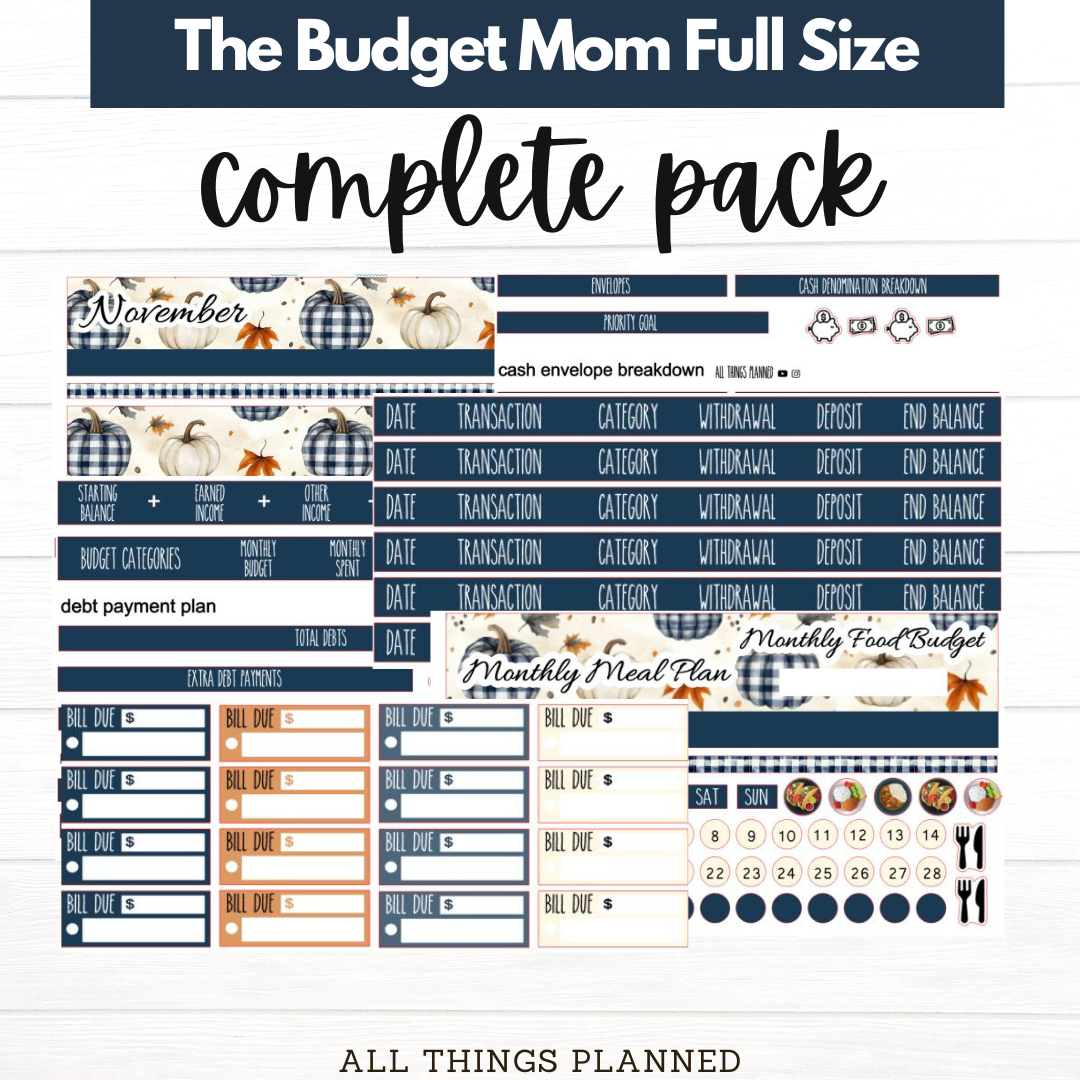 Full Nov (Fall Cottage) Budget Kit BUNDLE