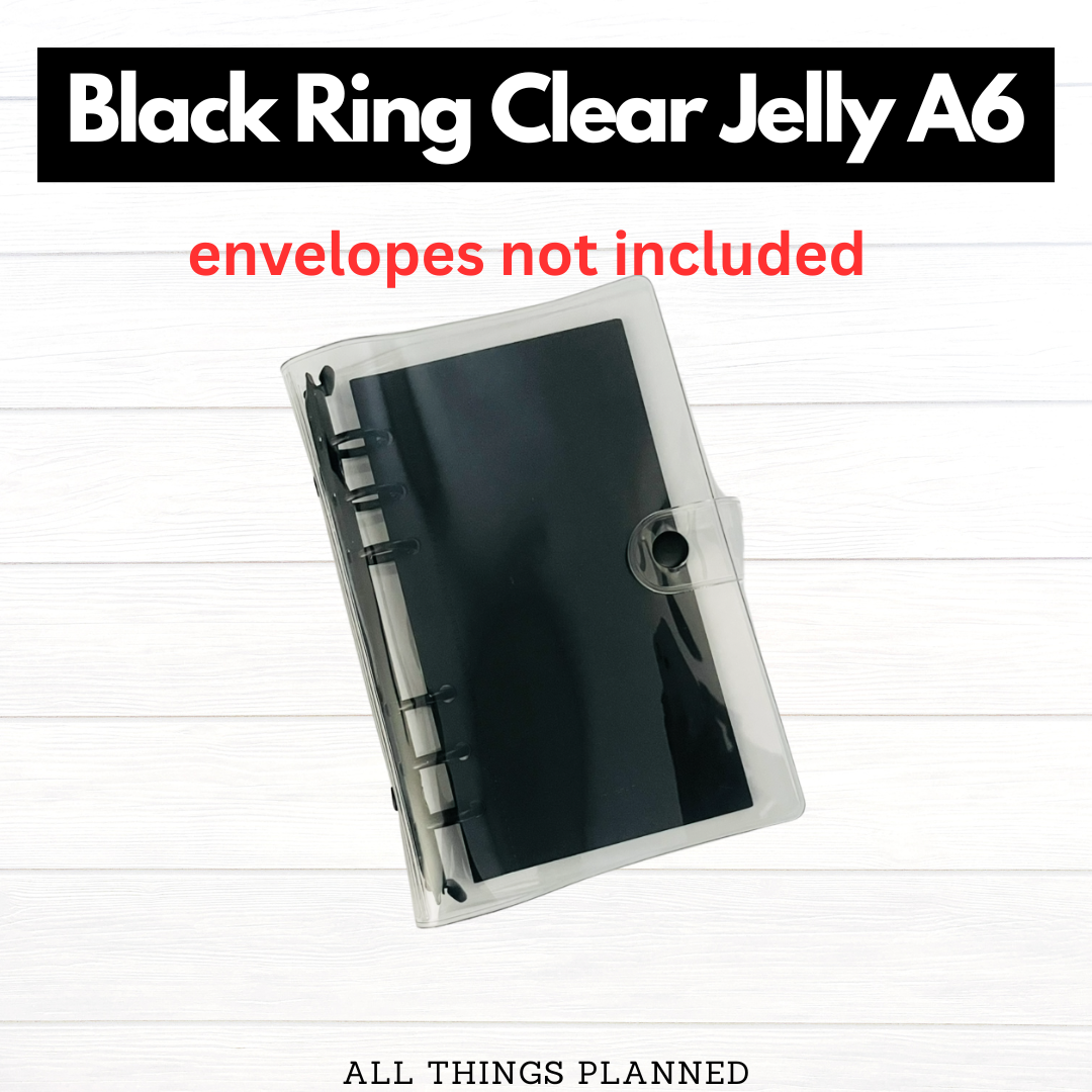Black Ring Clear Jelly A6 Binder