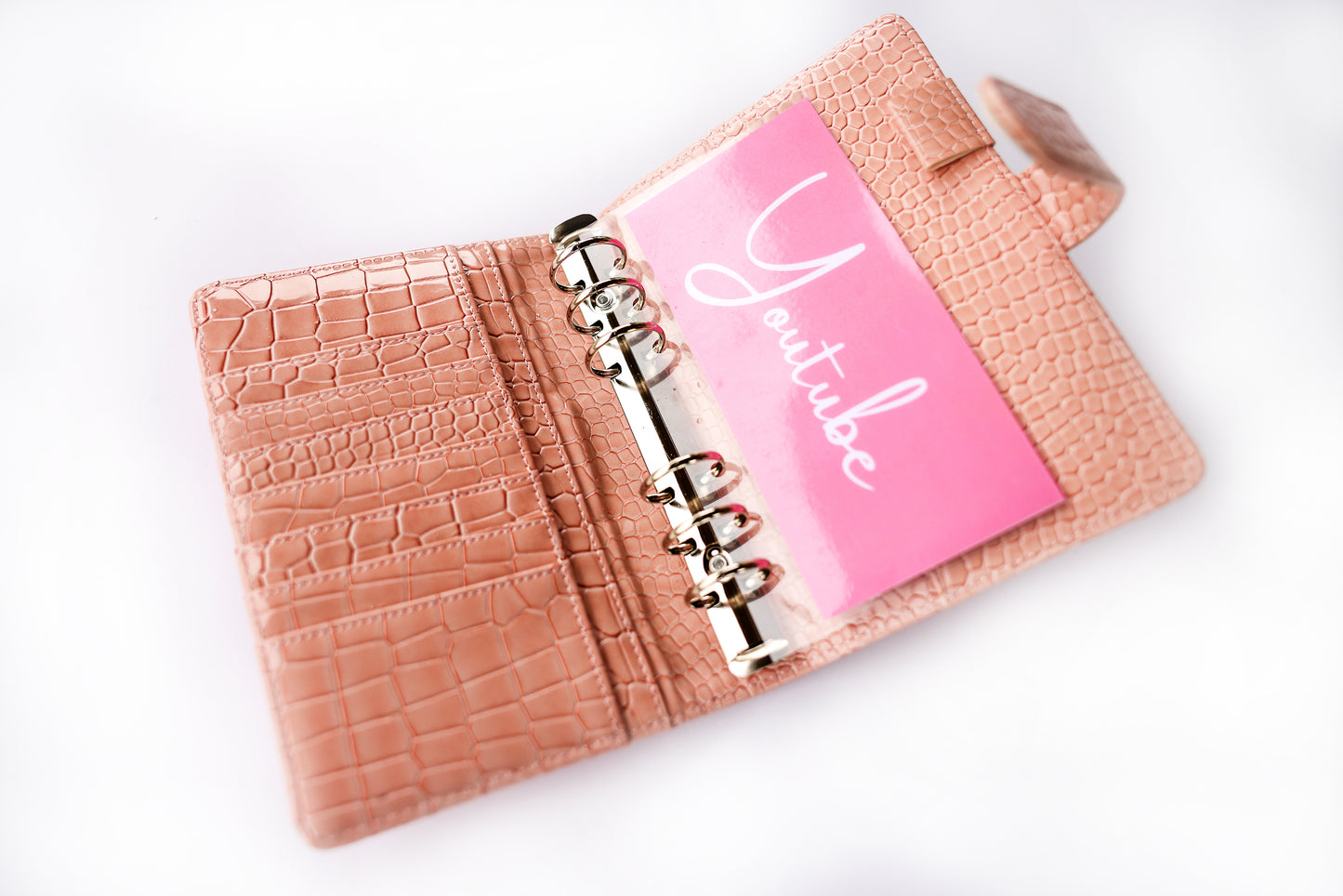 Pink Croc A6 Binder