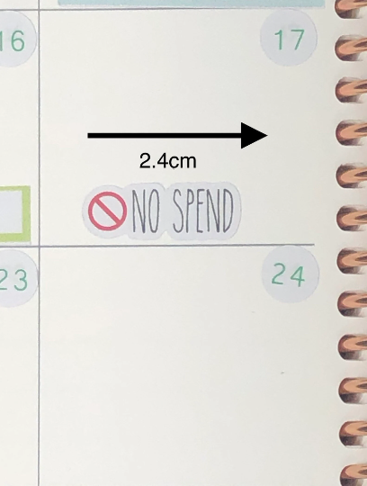 No Spend Stickers