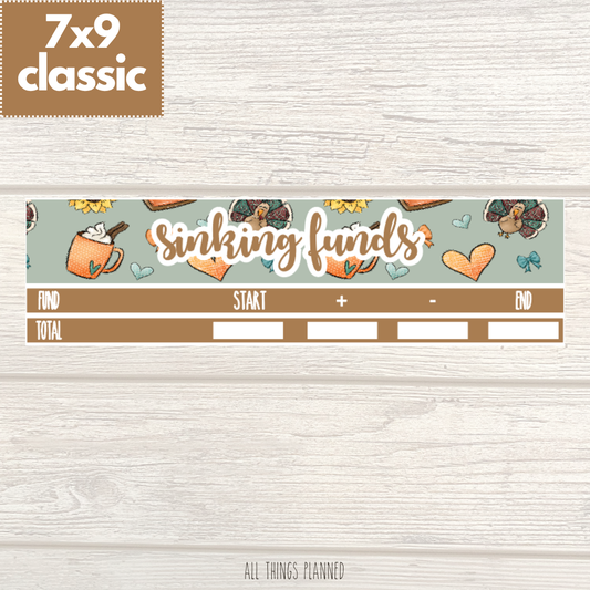 7x9 | Classic | Nov. (Thanksgiving) Sinking Funds Tracker