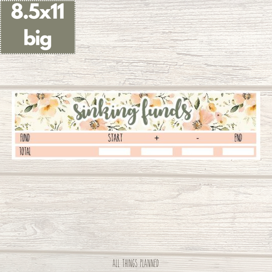 8.5x11 | Big | May (Spring Florals) Sinking Funds Tracker